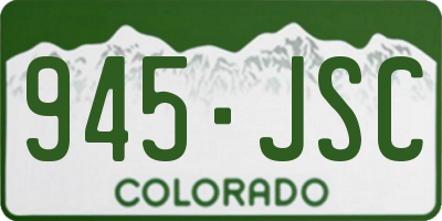 CO license plate 945JSC
