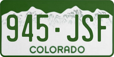 CO license plate 945JSF