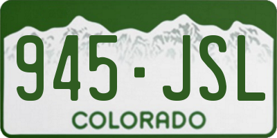 CO license plate 945JSL