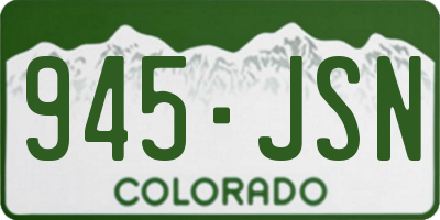 CO license plate 945JSN
