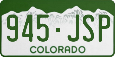 CO license plate 945JSP
