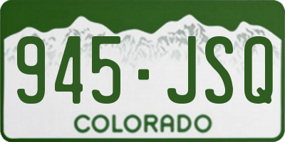 CO license plate 945JSQ