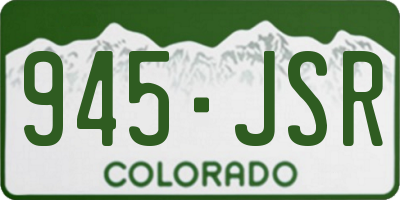 CO license plate 945JSR