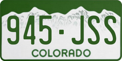 CO license plate 945JSS