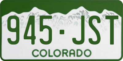 CO license plate 945JST