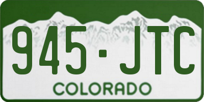 CO license plate 945JTC