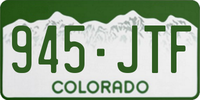 CO license plate 945JTF