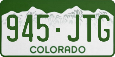 CO license plate 945JTG