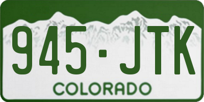CO license plate 945JTK