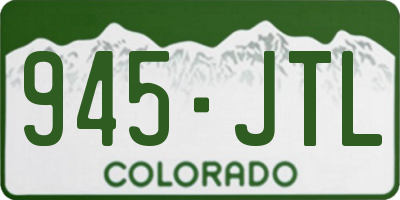 CO license plate 945JTL