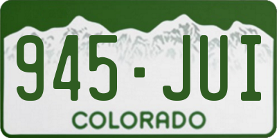 CO license plate 945JUI