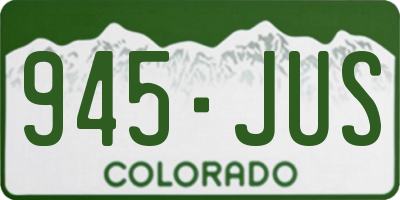CO license plate 945JUS