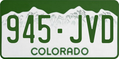 CO license plate 945JVD