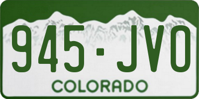CO license plate 945JVO
