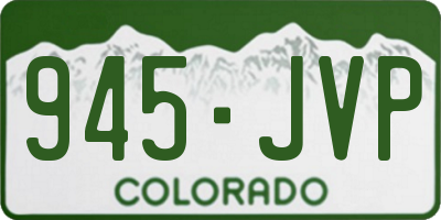 CO license plate 945JVP