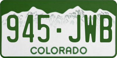 CO license plate 945JWB