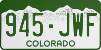 CO license plate 945JWF
