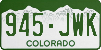 CO license plate 945JWK
