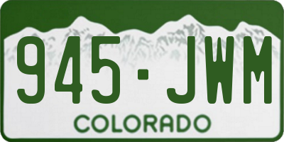 CO license plate 945JWM