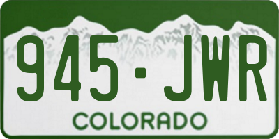 CO license plate 945JWR