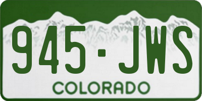 CO license plate 945JWS