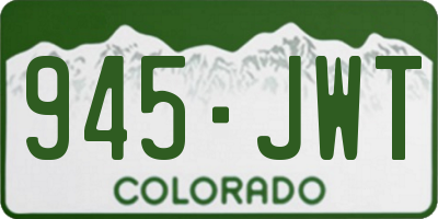 CO license plate 945JWT