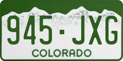 CO license plate 945JXG