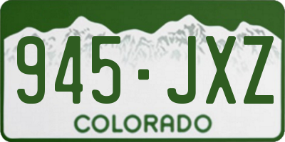 CO license plate 945JXZ