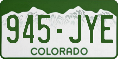 CO license plate 945JYE