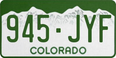 CO license plate 945JYF