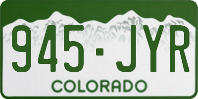 CO license plate 945JYR