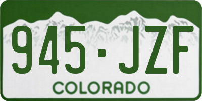 CO license plate 945JZF