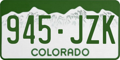 CO license plate 945JZK