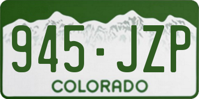 CO license plate 945JZP