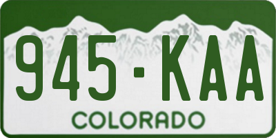 CO license plate 945KAA