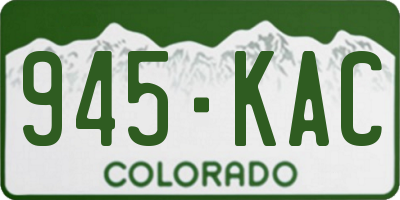 CO license plate 945KAC