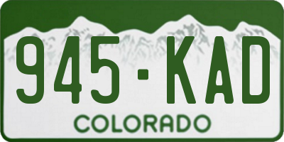 CO license plate 945KAD