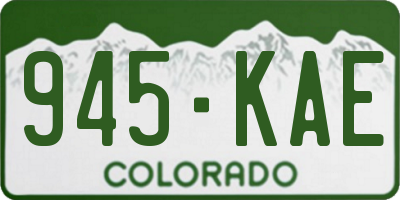 CO license plate 945KAE