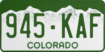 CO license plate 945KAF