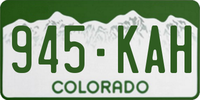 CO license plate 945KAH