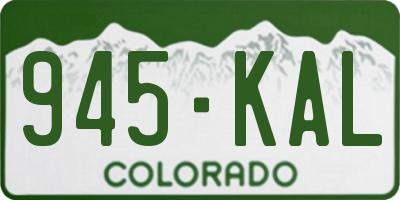 CO license plate 945KAL