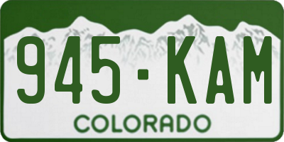 CO license plate 945KAM