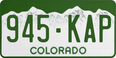 CO license plate 945KAP