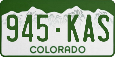 CO license plate 945KAS