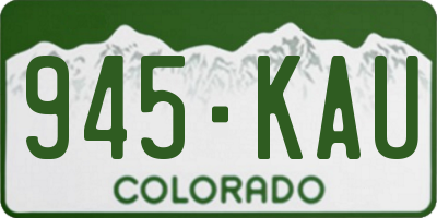 CO license plate 945KAU