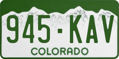 CO license plate 945KAV