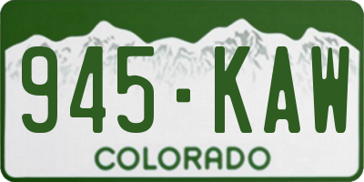 CO license plate 945KAW