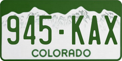 CO license plate 945KAX