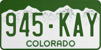 CO license plate 945KAY