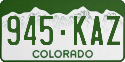 CO license plate 945KAZ